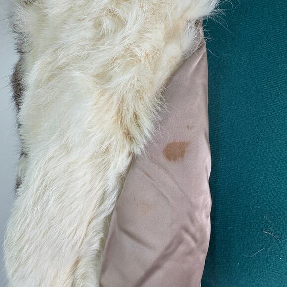 VINTAGE 60s/70s Striped Rabbit Fur Coat M/L - Totally Wearable! - Picture 9 of 15